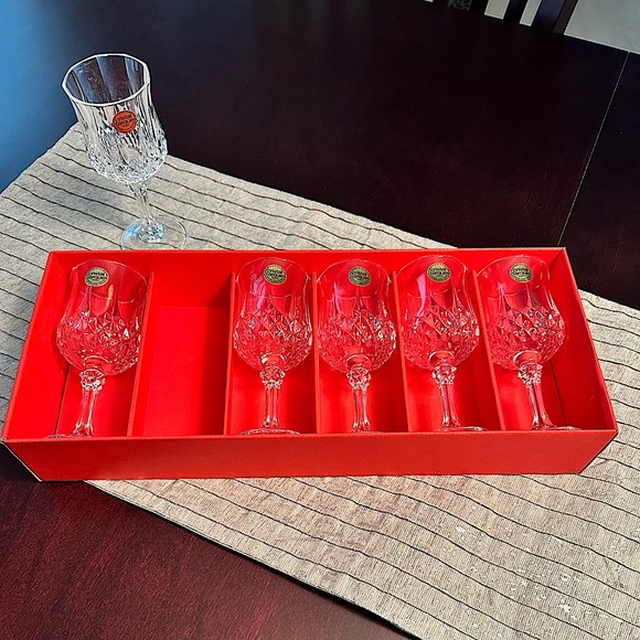 Longchamp Dining 6 Longchamp Crystal Wine Glasses Poshmark